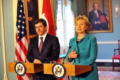Secretary of State Hillary Rodham Clinton meets with Turkish Foreign Minister Ahmet Davutoglu