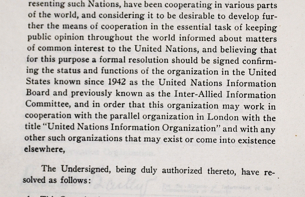 UN Origins Project Series, Part 2: The Importance of Information in Wartime