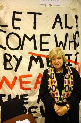 Guardian columnist Polly Toynbee visits last year&#039;s occupation of University College London. Photo by ucloccupation.