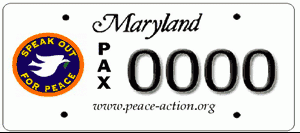 License plate for peace
