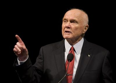 Former NASA astronaut and Senator John Glenn, pictured giving a lecture in 2009, stood up for the health of nuclear industry workers. Photo by NASA HQ.