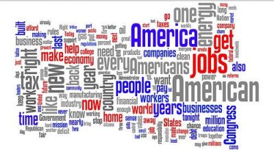A wordle of President Obama&#039;s 2012 State of the Union speech. By Kurtis Garbutt.