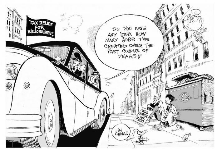 Taxing Job Creators, an OtherWords cartoon by Khalil Bendib.