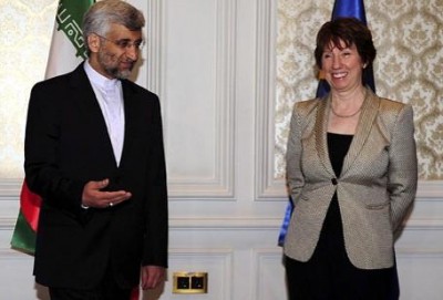 Iran&#039;s chief nuclear negotiator Saeed Jalili and European Union Foreign Policy Chief Catherine Ashton