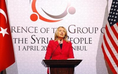 Hillary Clinton speaks about Syria in Istanbul. Photo by U.S. State Department.