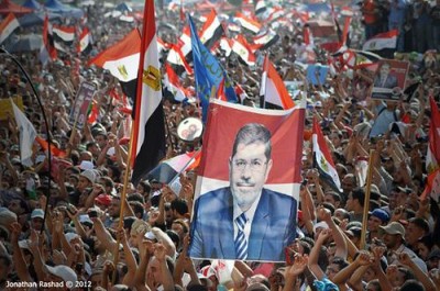 Egyptians rallied in Tahrir Square to celebrate the election of Mohamed Morsi. Photo by Jonathan Rashad / Flickr.