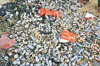 Used tear-gas canisters in Bahrain.