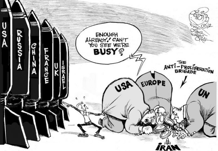 Anti-Proliferation Brigade, an OtherWords cartoon by Khalil Bendib