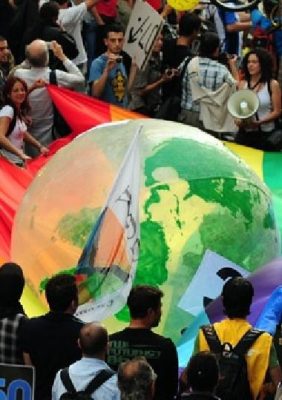 Climate Protest Rainbow frame