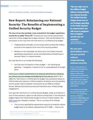 Fact Sheet on Unified Security Budget - Click to download as PDF
