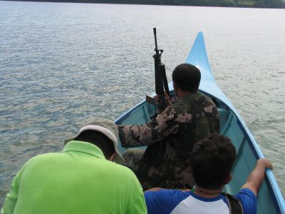 Rebels sailing to a conflict zone (photo by Andre Vltchek).