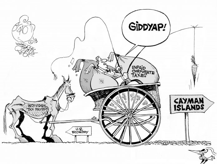 Taxing Economics, an OtherWords cartoon by Khalil Bendib