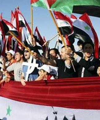 Syrian Protesters Chant Anti-Government Slogans - Photo from www.alarabiya.net