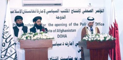 Taliban diplomatic office opened, then immediately closed in a spat over signs and labels.