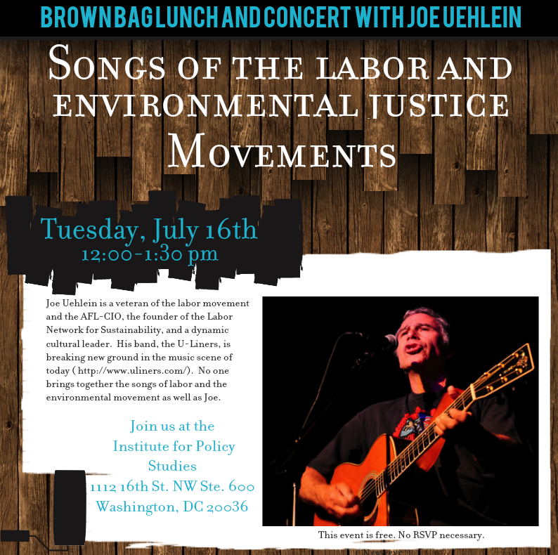 Brown Bag Lunch and Concert with Joe Uehlein