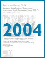 Executive Excess 2004: Campaign Contributions, Outsourcing, Unexpensed Stock Options and Rising CEO Pay