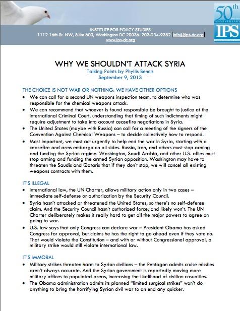 Talking Points: Why We Shouldn&#039;t Attack Syria p1