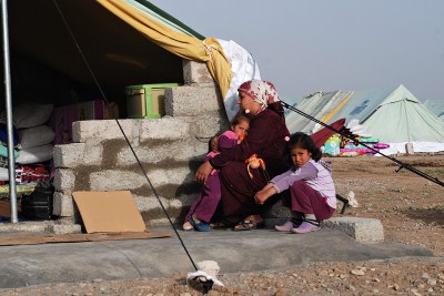 Syrian mother with children