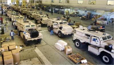 Military vehicles (MRAPs) being produced in a Charleston, SC factory (Photo: New York Times)