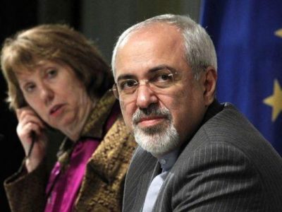 Iranian Foreign Minister Mohamed Javad Zarif and EU Foreign Affairs chief Catherine Ashton.