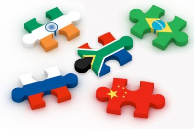 BRICS flags as puzzle pieces