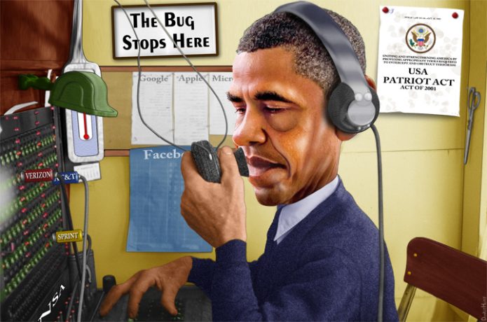President Obama NSA caricature