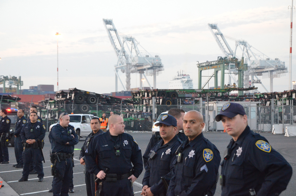 Port drivers strike in Oakland, CA.