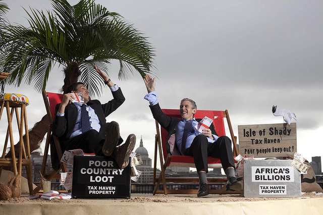 CEOs on a 'tax haven' beach.
