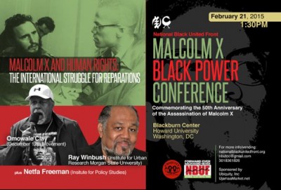 Flyer for Malcolm X and Human Rights