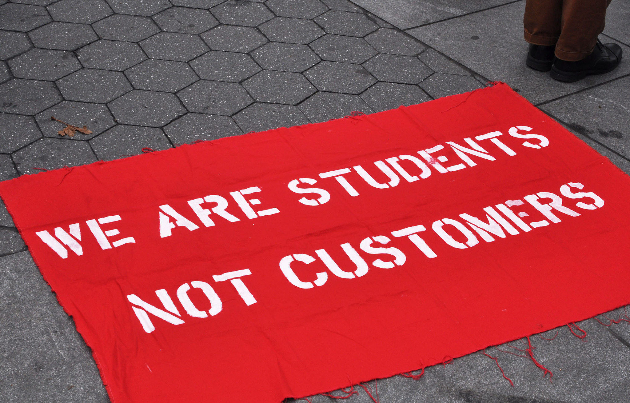 Student debt strike sign