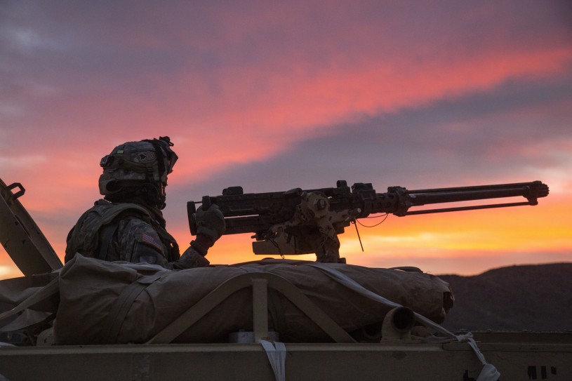 U.S. troops at dusk