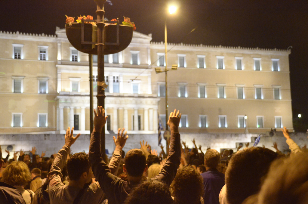 Protesters outside of Greek Parliament