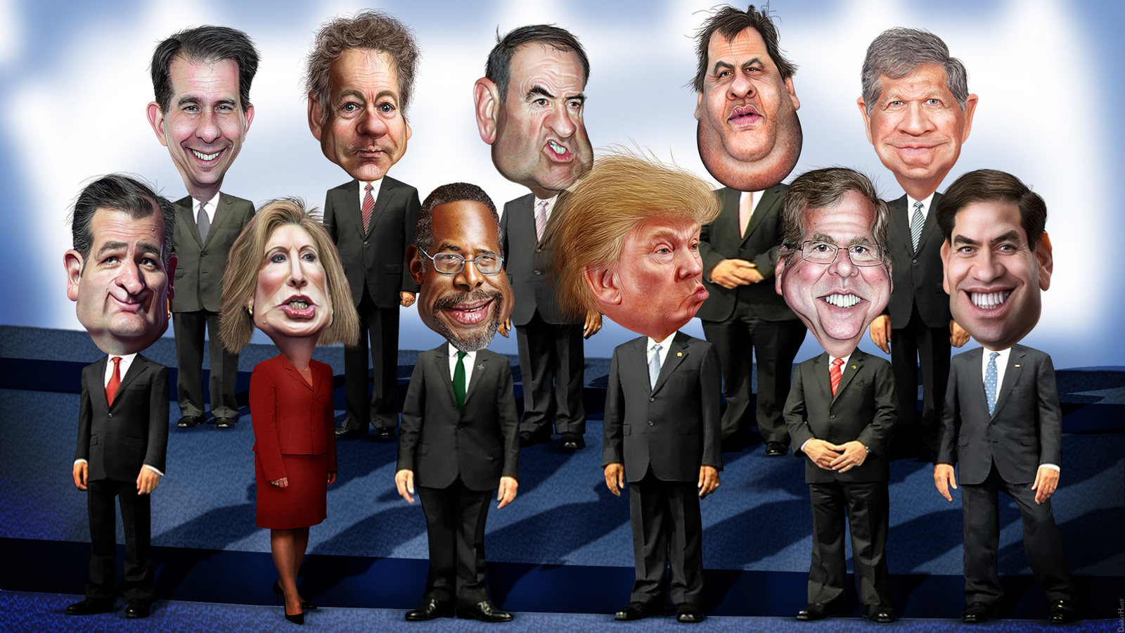 Caricature of GOP candidates