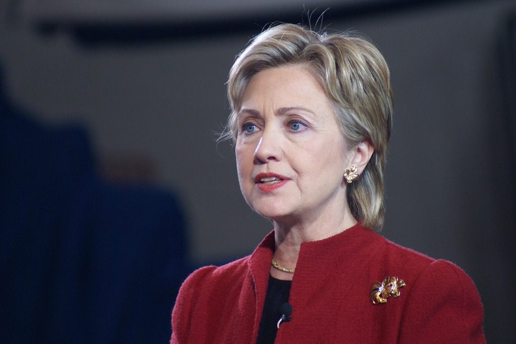 Hillary Clinton in red blazer