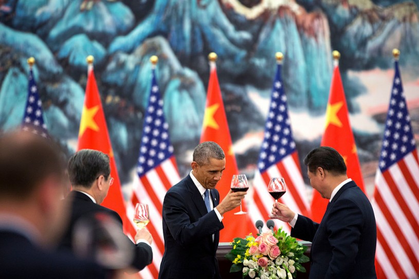 President Obama and Xi Jingping toast