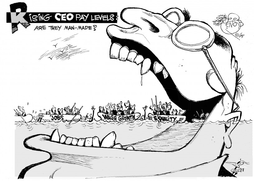 Rising CEO Pay Levels cartoon