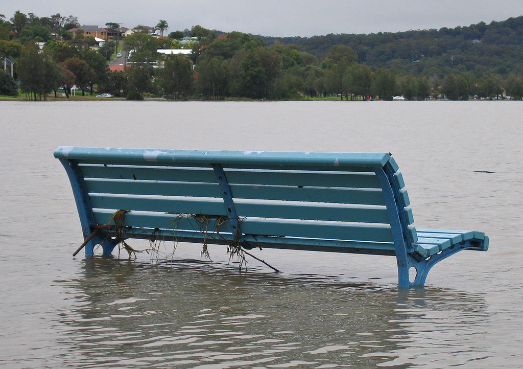 bench-water-flood-climate-change