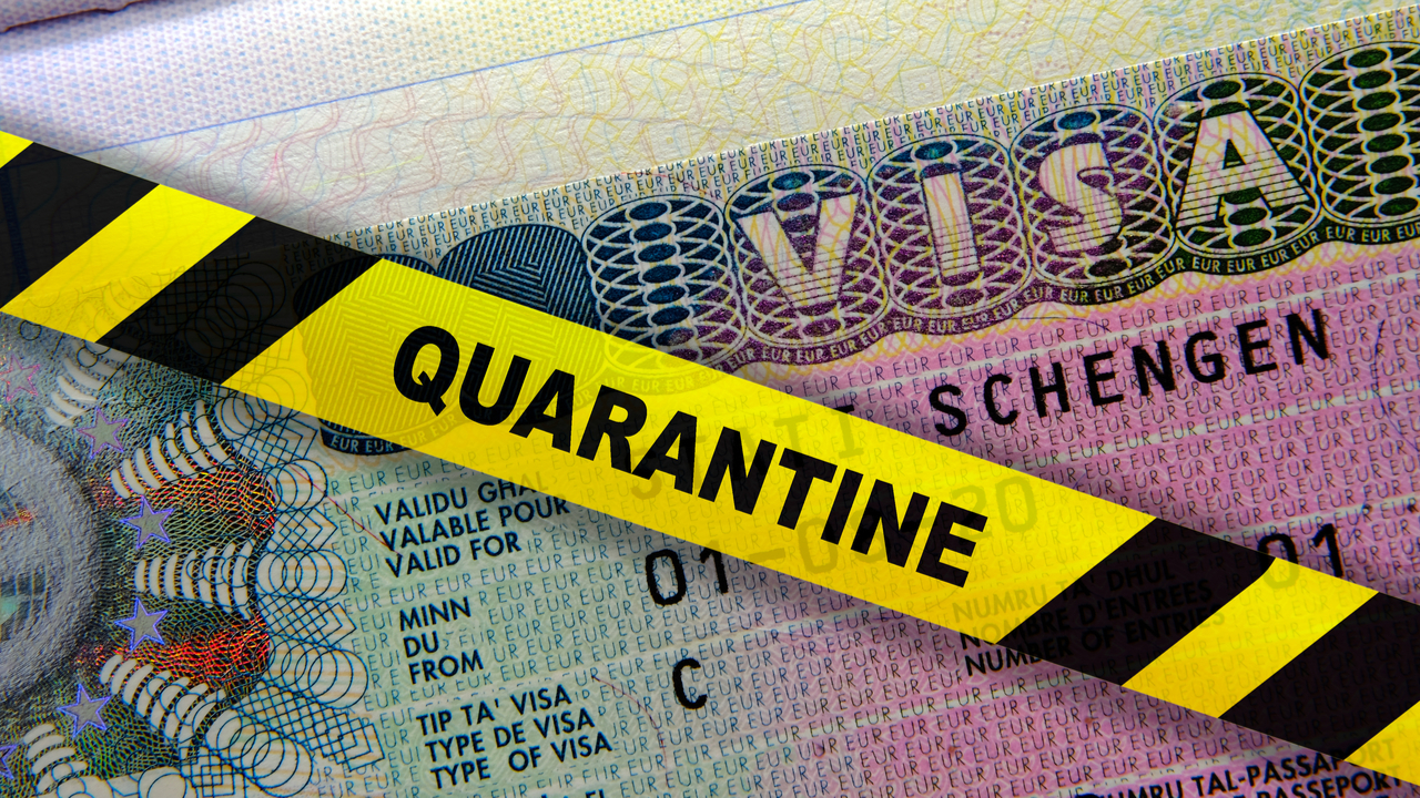 A passport with a quarantine sticker on it