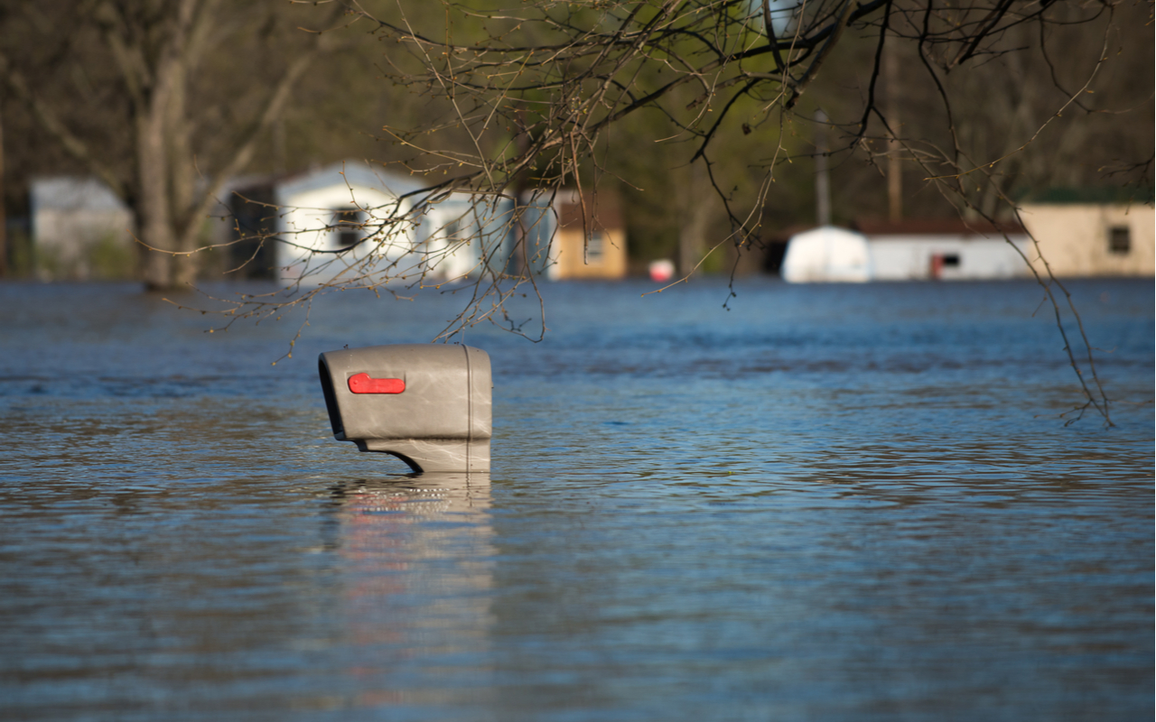 USPS mailbox under water