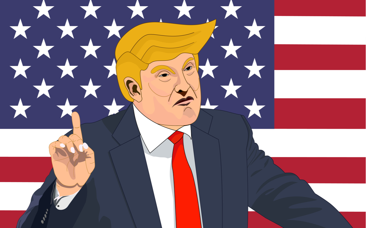 illustration of trump talking and waving his finger