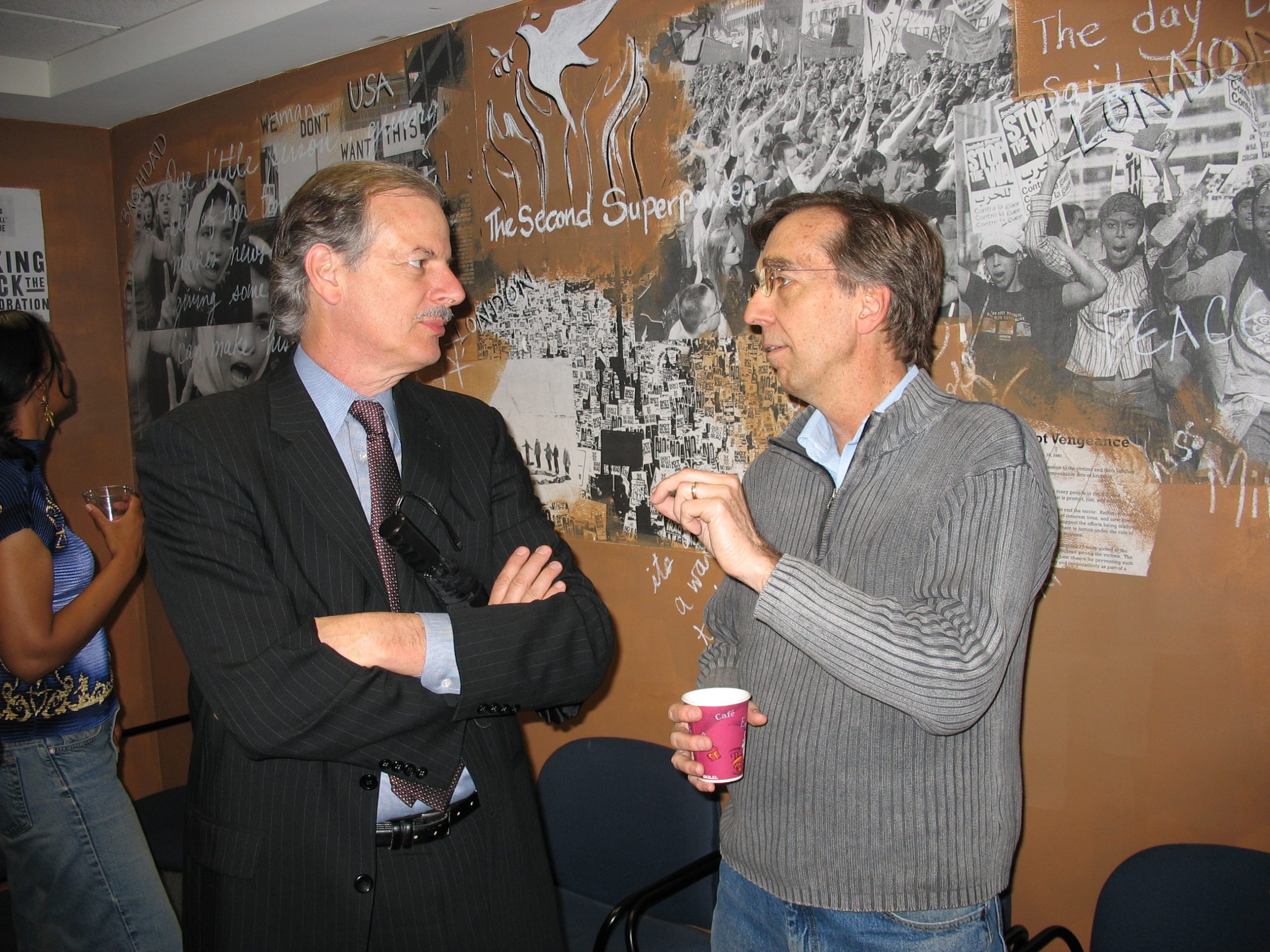 Former IPS Director Bob Borosage and Steve Cobble, IPS conference room, 2006