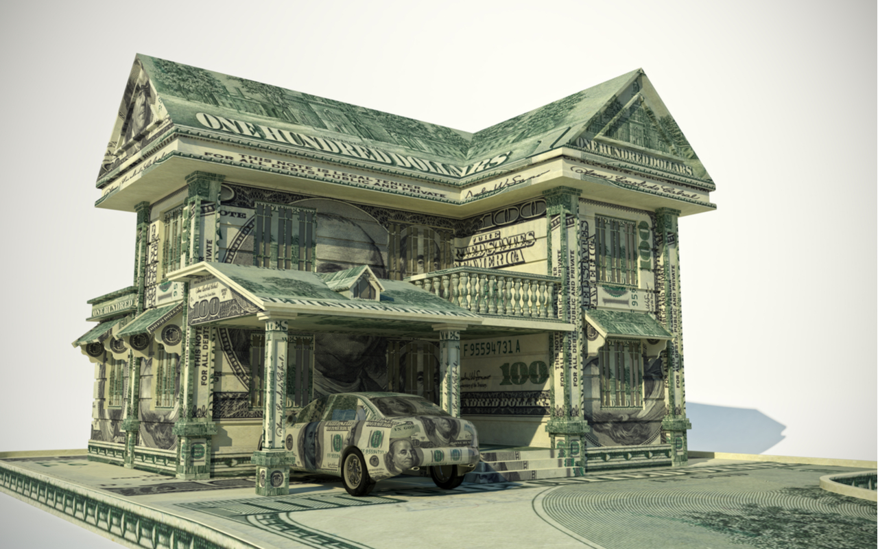 house made of money to depict wealth concentration and the role taxes and taxation plays in concentrated wealth