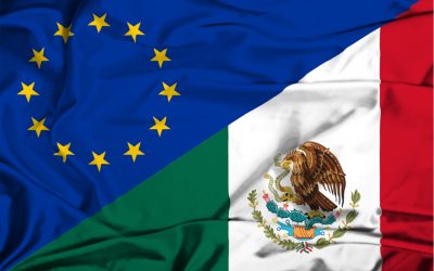 mexico flag and european union flag