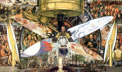 picture of a diego rivera painting: Man at the Crossroads