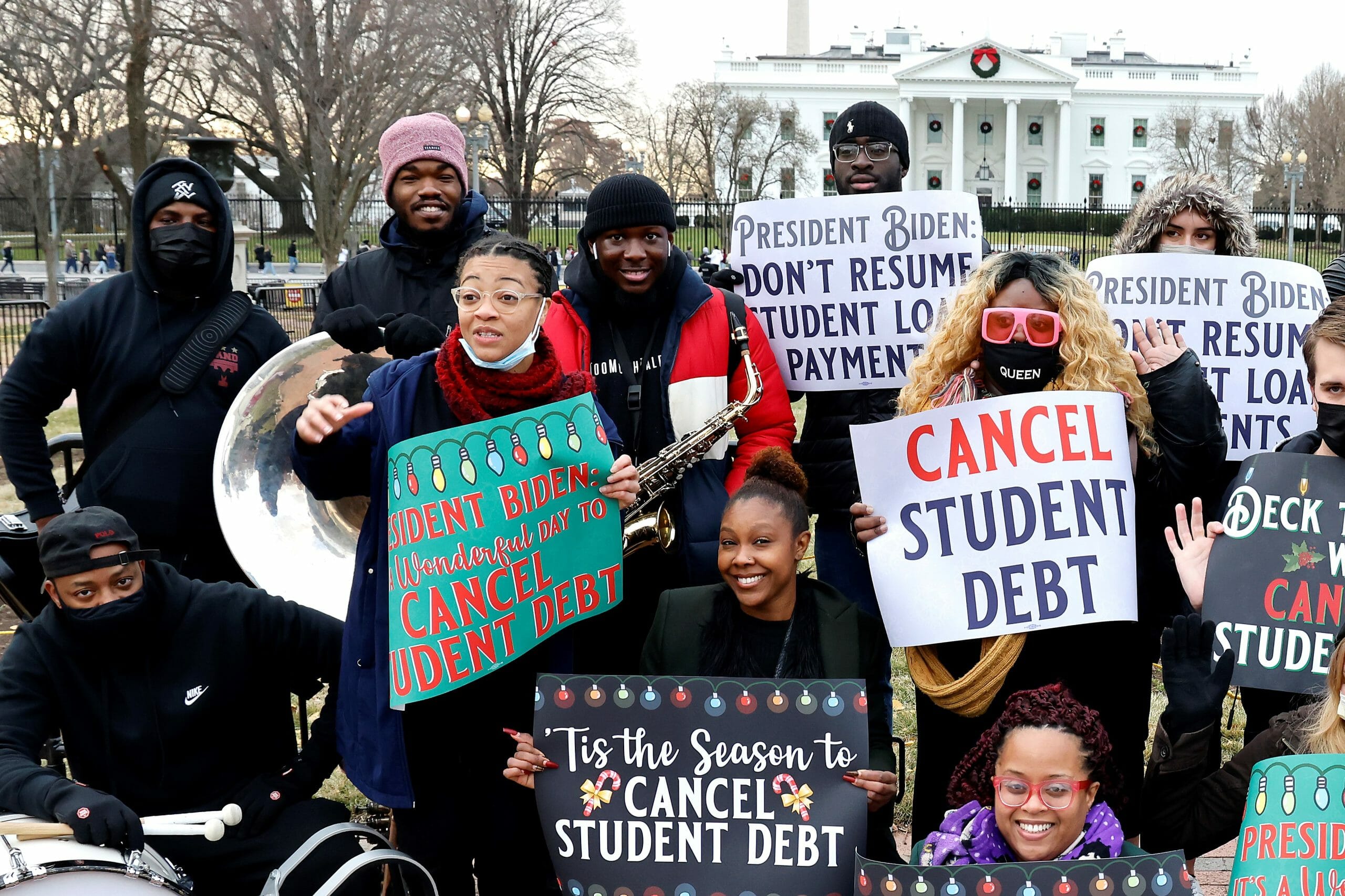 student protest for student debt cancellation
