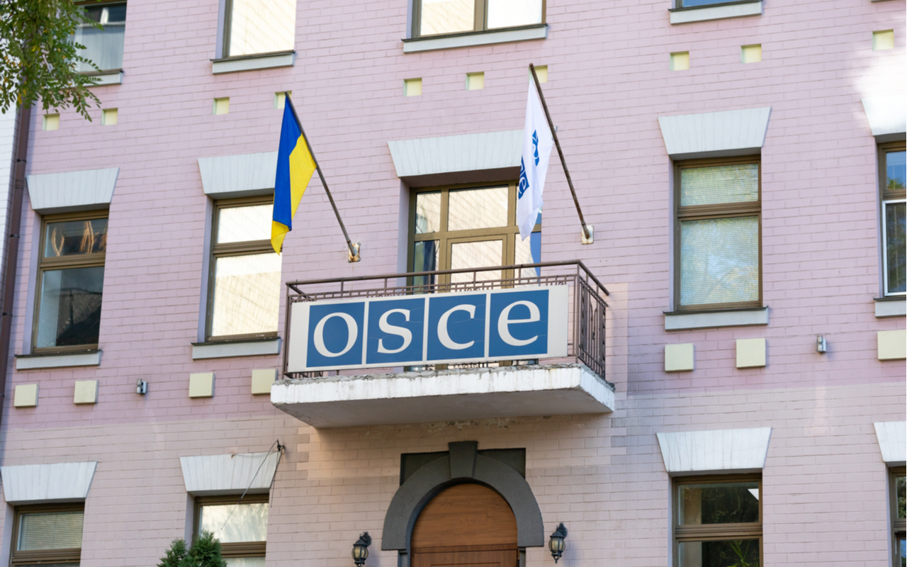 a sign for the Organization for Security and Cooperation, or OSCE