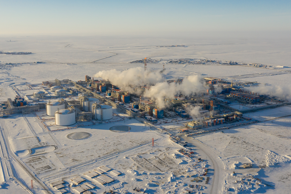Natural gas processing facility at Sabetta in the Russian Arctic