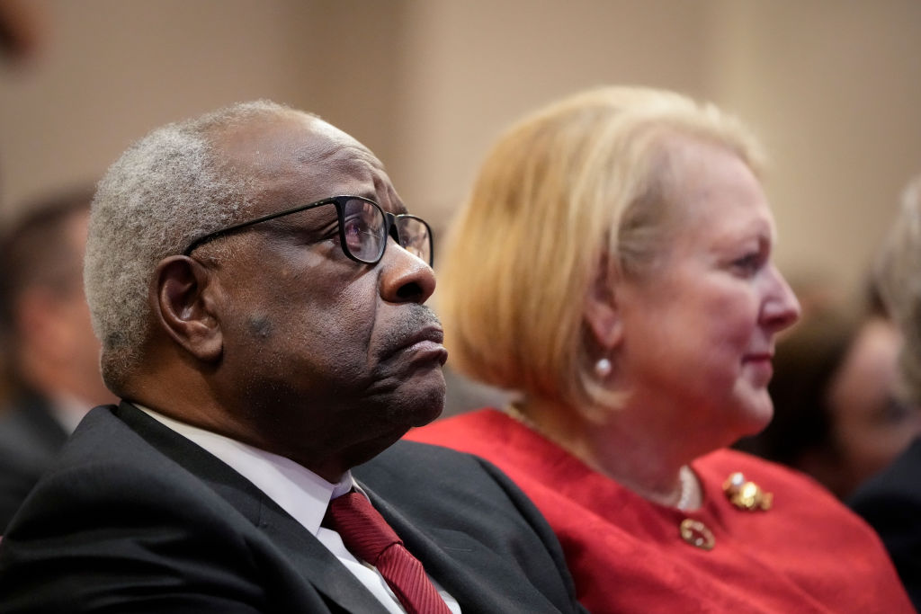 supreme court justice clarence thomas with his wife virginia ginni thomas