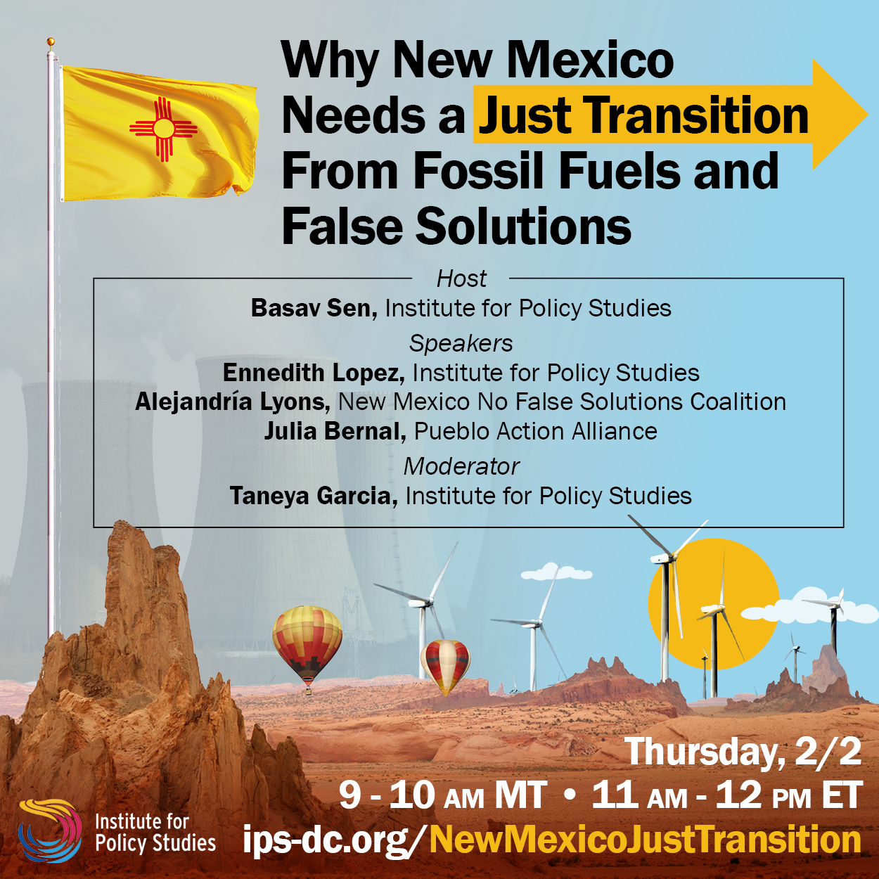 PRESS CONFERENCE: Join IPS and NM leaders 2/2 at 9 AM MT on “Why New Mexico Needs a Just Transition from Fossil Fuels and False Solutions”